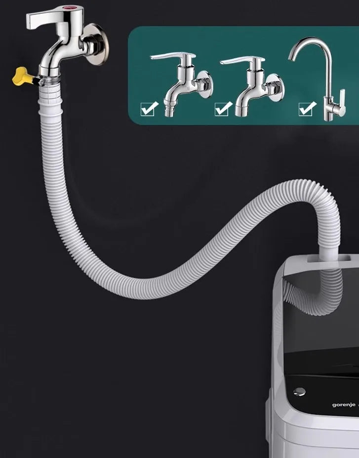1–4M White Drain Hose Pipe — Extension Tube for Air Conditioner, Washing Machine & Kitchen Faucet