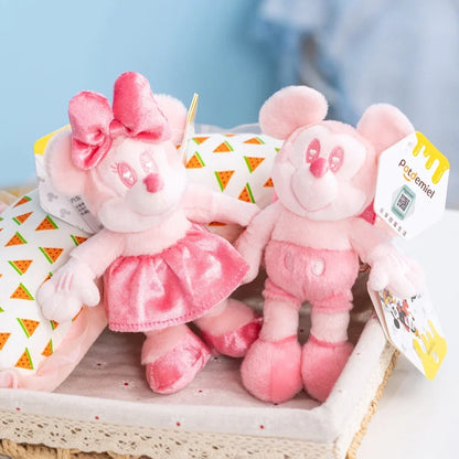 Disney Pink Mickey Minnie Stitch Plush Keychain - 19cm Kawaii Bag & Backpack Pendant Gift