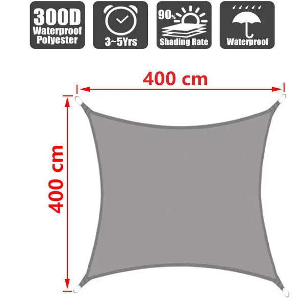 Outdoor Waterproof Sun Shade Sail – Rectangle Canvas Awning for Garden, Terrace, Pool & Car Sun-Shelter