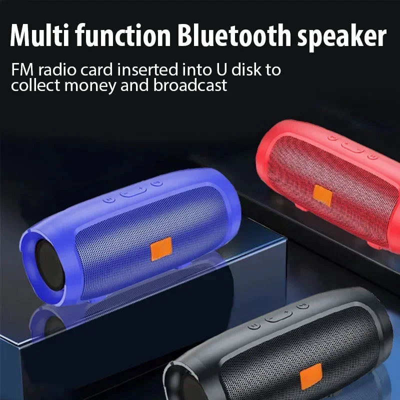 Portable Bluetooth Subwoofer Speaker - Waterproof Wireless Outdoor Stereo Sound Box with FM Radio & TF Card Support