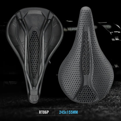 RYET Carbon 3D Printed Bike Saddle - 145/155mm Lightweight Cycling Seat for Road, MTB, Gravel & Triathlon Bikes
