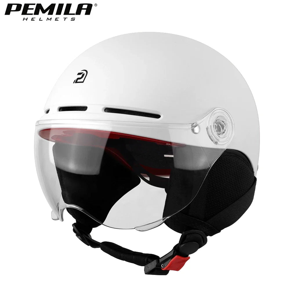 PEMILA Full Edge Wrap Cycling Helmet – MTB & Road Bike Helmet with Goggles, Ear Protection, for E-Bike & Bicycle