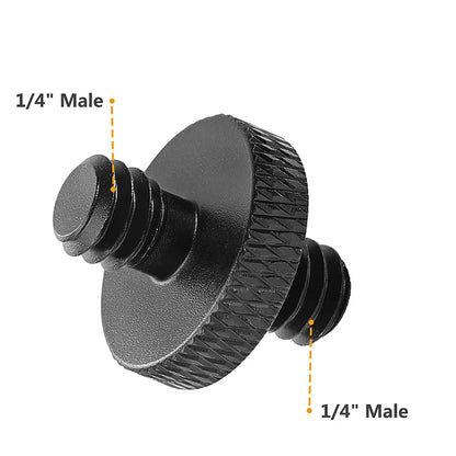 1/4 Inch Male Tripod Screw Adapter - Double Head Threaded Stud Converter for Camera Tripod Microphone Mount Accessories