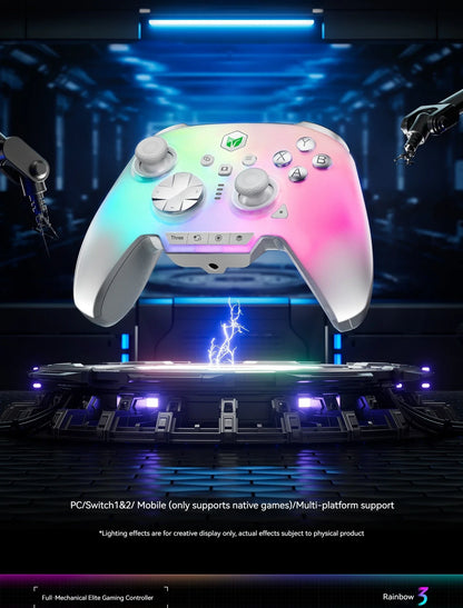 Bigbigwon Rainbow3 Wireless Game Controller Charging Base – RGB Magnetic Dock for PC Gaming