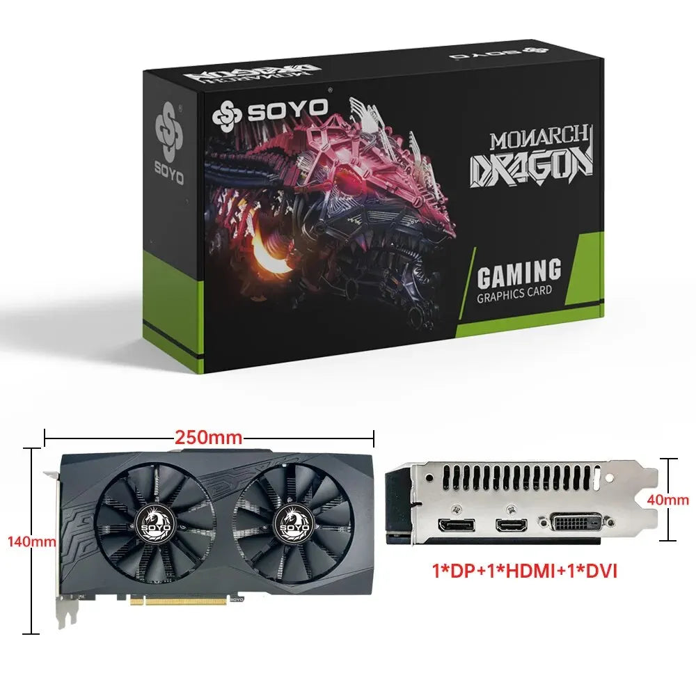 SOYO Radeon RX580 8GB GDDR5 Graphics Card – PCIe 3.0x16 GPU for Desktop Gaming, PC Components