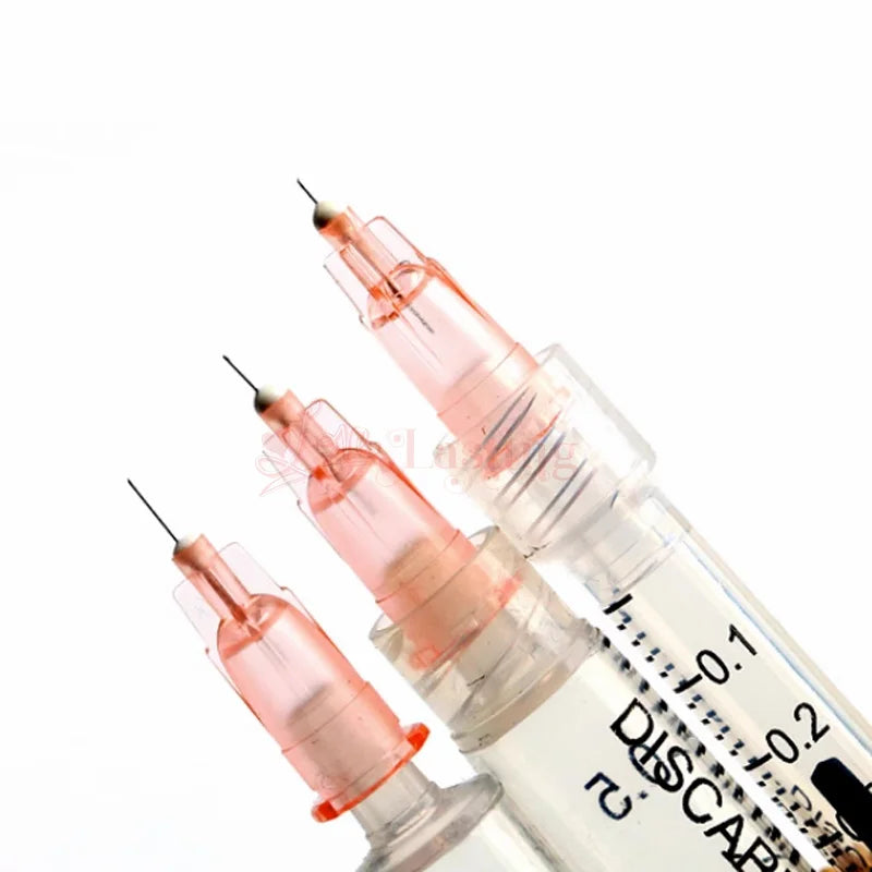 100PCS 34G Tattoo Needles (1.5mm, 2.5mm, 4mm, 8mm) - Transparent Syringe Injection & Painless Teeth Irrigator Parts