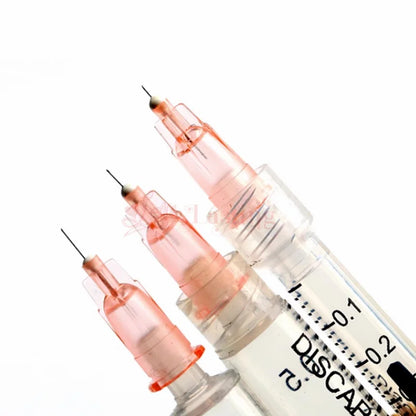 100PCS 34G Tattoo Needles (1.5mm, 2.5mm, 4mm, 8mm) - Transparent Syringe Injection & Painless Teeth Irrigator Parts