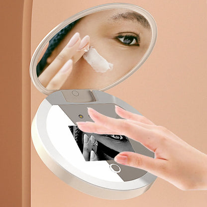 UV Mirror Sunscreen Testing Camera — 2X Magnification Travel Makeup Mirror, 3.5-inch Pocket Size