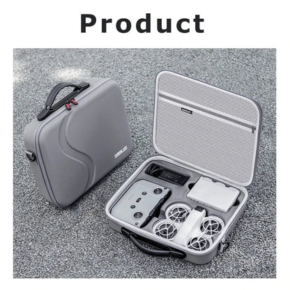 NEO Drone PU Storage Bag — Portable Large Capacity Shoulder & Handheld Organizer for DJI Neo RC-N3 with Shock Absorbing Protection