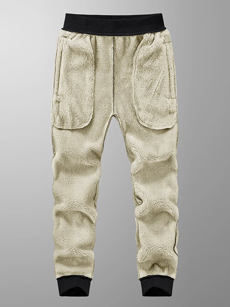 Winter Men’s Fleece Sweatpants — Thick Warm Joggers with Zip Pockets, Cotton Casual Track Pants, Plus Size 6XL-8XL