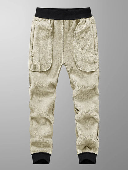 Winter Men’s Fleece Sweatpants — Thick Warm Joggers with Zip Pockets, Cotton Casual Track Pants, Plus Size 6XL-8XL