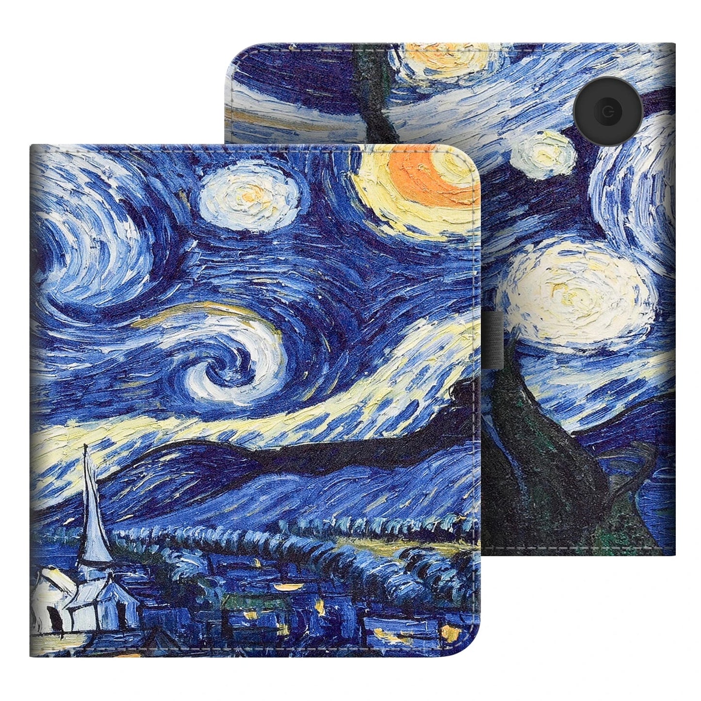 KOBO Libra 7" Leather Case – Hand Strap, Stand & Card Slot Cover for Libra Colour, Libra 2, Libra H2O (N428/N418/N873)