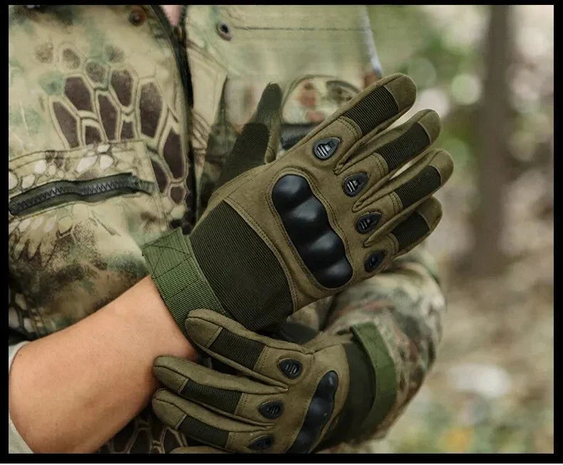 Tactical Military Gloves – Anti-Slip Combat & Shooting Gloves for Men, All Finger Design for Bicycle & Outdoor Use