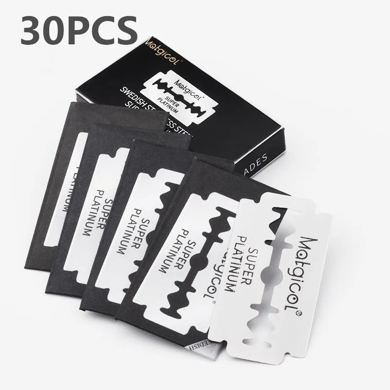 30/50/100pcs Double Edge Razor Blades – Professional Men's Safety Razor Blades for Shaving & Barber Beard Trimming