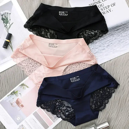 Seamless Women's Comfort Lace Briefs Set – Hollow Out Low Rise Sport Panties | Soft Lingerie for Women
