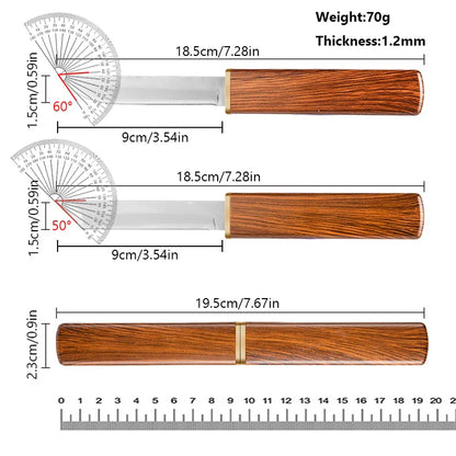 2 in 1 Double Knife Utility Tool - Stainless Steel Paring & Barbecue Cutter for Fishing, Camping, Outdoors