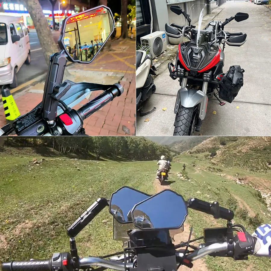 Universal Foldable Rear View Mirror for Motorcycle – High Quality & Adjustable