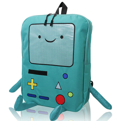 14-Inch Cute Cartoon Adventure Time Backpack — Green Anime School Bag, Lightweight & Breathable Travel Bag