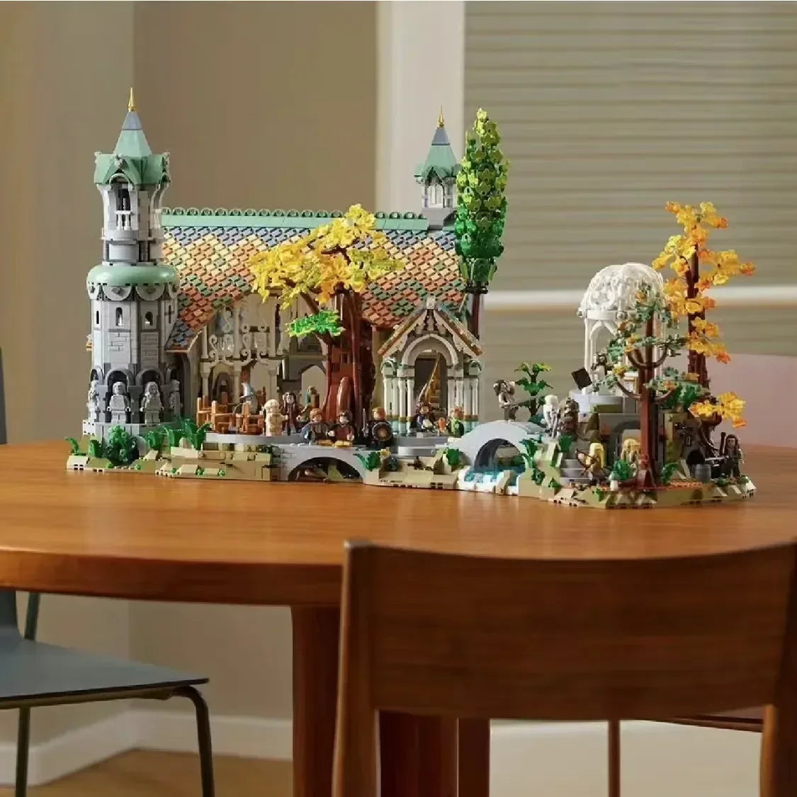 Rivendell Street View Building Blocks Set - 6167pcs Film Series Model, Compatible with 10316 Style Bricks, Ideal Gift for Kids