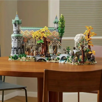 Rivendell Street View Building Blocks Set - 6167pcs Film Series Model, Compatible with 10316 Style Bricks, Ideal Gift for Kids