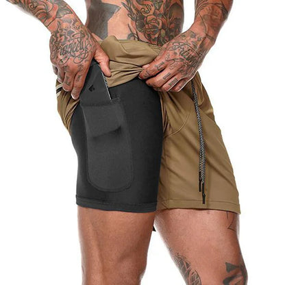 Men’s 2-in-1 Sports Shorts — Double-Layer Running, Gym & Fitness Shorts for Summer