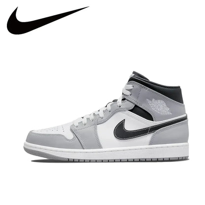 Nike Air Jordan 1 Mid – Original Retro Basketball Sneakers for Men | Classic Black & Red Colorway