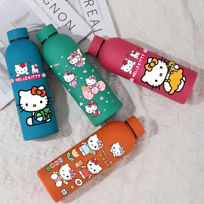 Sanrio Hello Kitty Insulated Sport Bottle — Double-Layer Stainless Steel Vacuum Cup, Small Mouth Coffee Bottle, Angel Color Frosted Finish