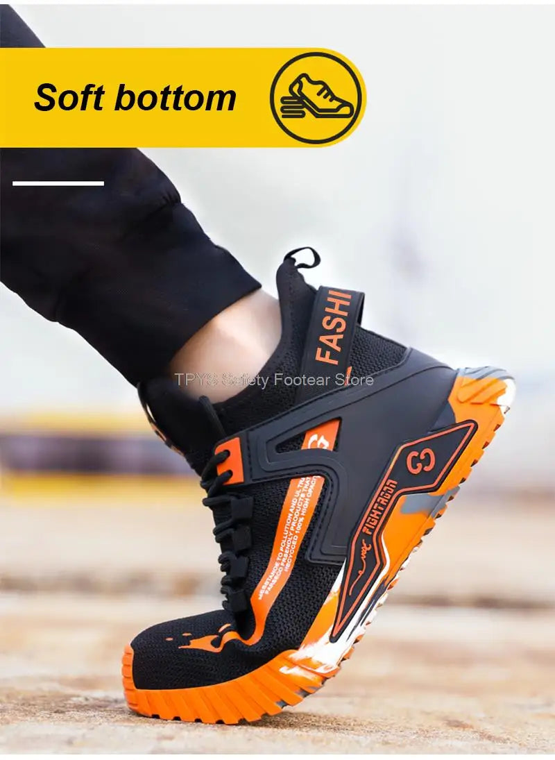 High-Top Safety Shoes for Men & Women – Steel Toe, Anti-Puncture Work Boots, Indestructible Safety Shoes
