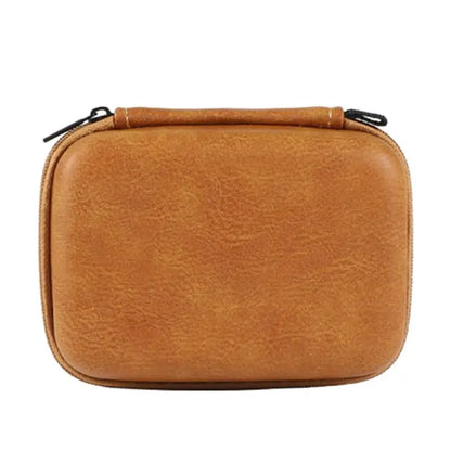 Leather Headphone Protective Cover – Dust-Proof Earphones Storage Case, Zipper Bag for Spare Parts