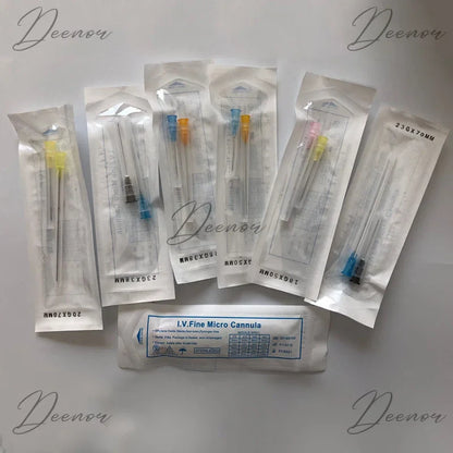 50PCS Sterile Blunt Tip Micro Cannula Needles Set — Flexible Disposable 18G–27G Fine Tip Microcannula