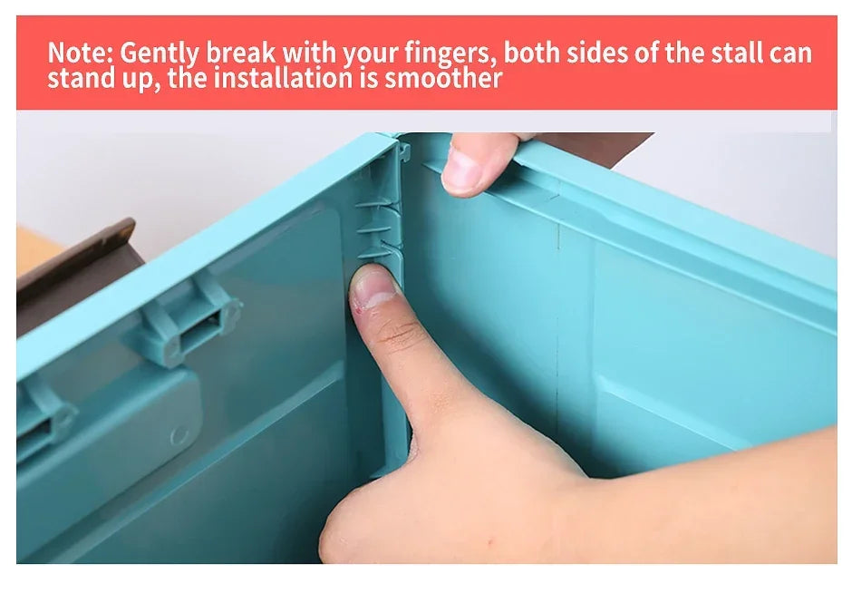 Folding Storage Box with Lid – Multifunction Plastic Organizer Container