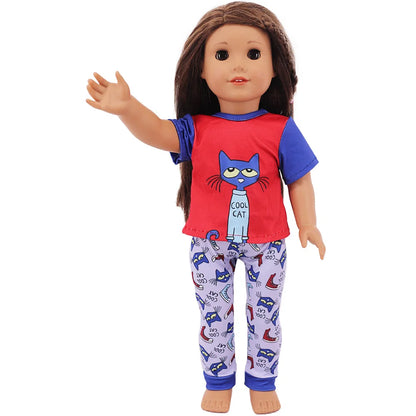 Doll Clothes Multi-Style Daily Set – Pajamas & Home Wear for 43cm Born Baby Dolls & 18-Inch American Dolls, Our Generation Toy Gift
