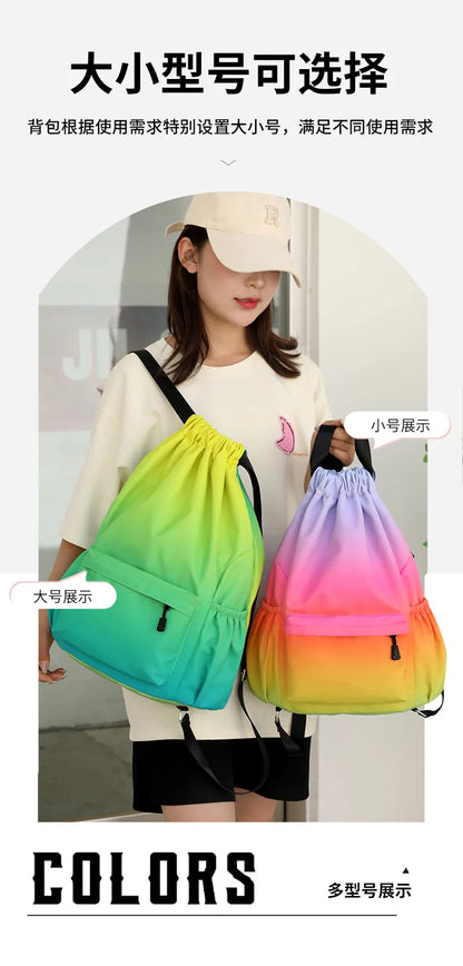 Bundle Pocket Waterproof Nylon Backpack — Portable Sports Bag for Outdoor, Camping, Swimming, Fitness, and School Use