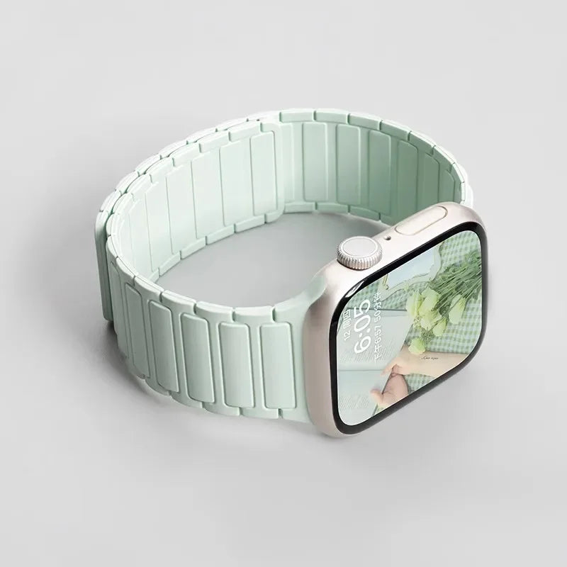 Magnetic Silicone Strap for Apple Watch — Fits Ultra 2 & Series 11–3 (40–49mm)
