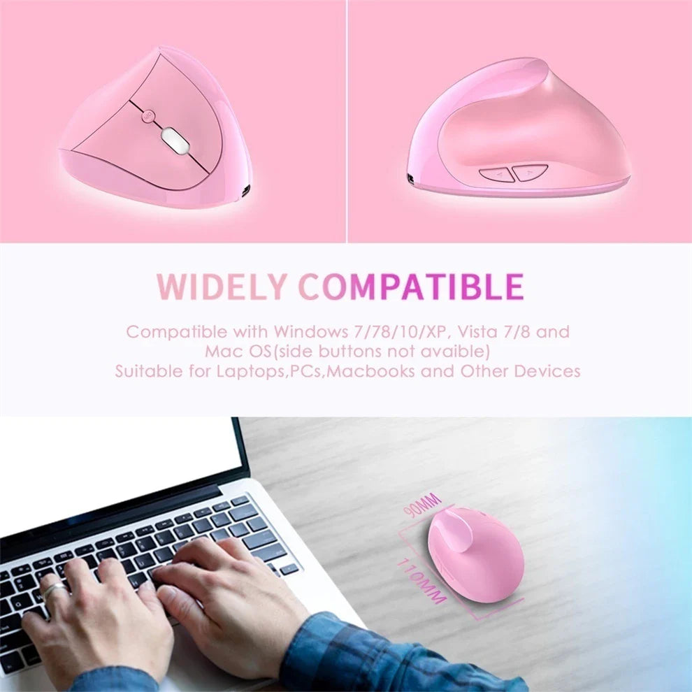JOMAA Rechargeable Vertical Wireless Mouse – Ergonomic Right-Hand 2.4G USB Gaming & Laptop Mouse