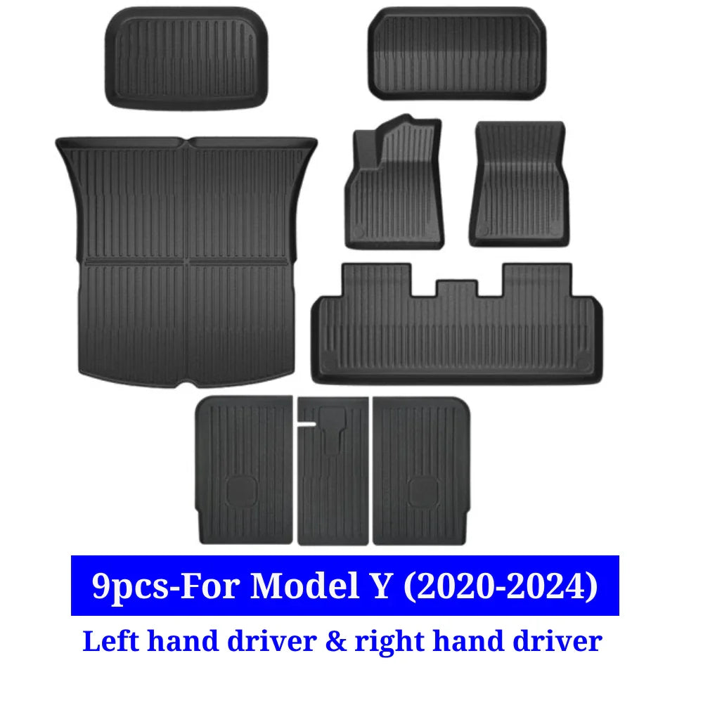 XPE All-Weather Floor Mats for Tesla Model 3/Y (2021-2024) – Waterproof Non-Slip Rubber Trunk Cargo Liner