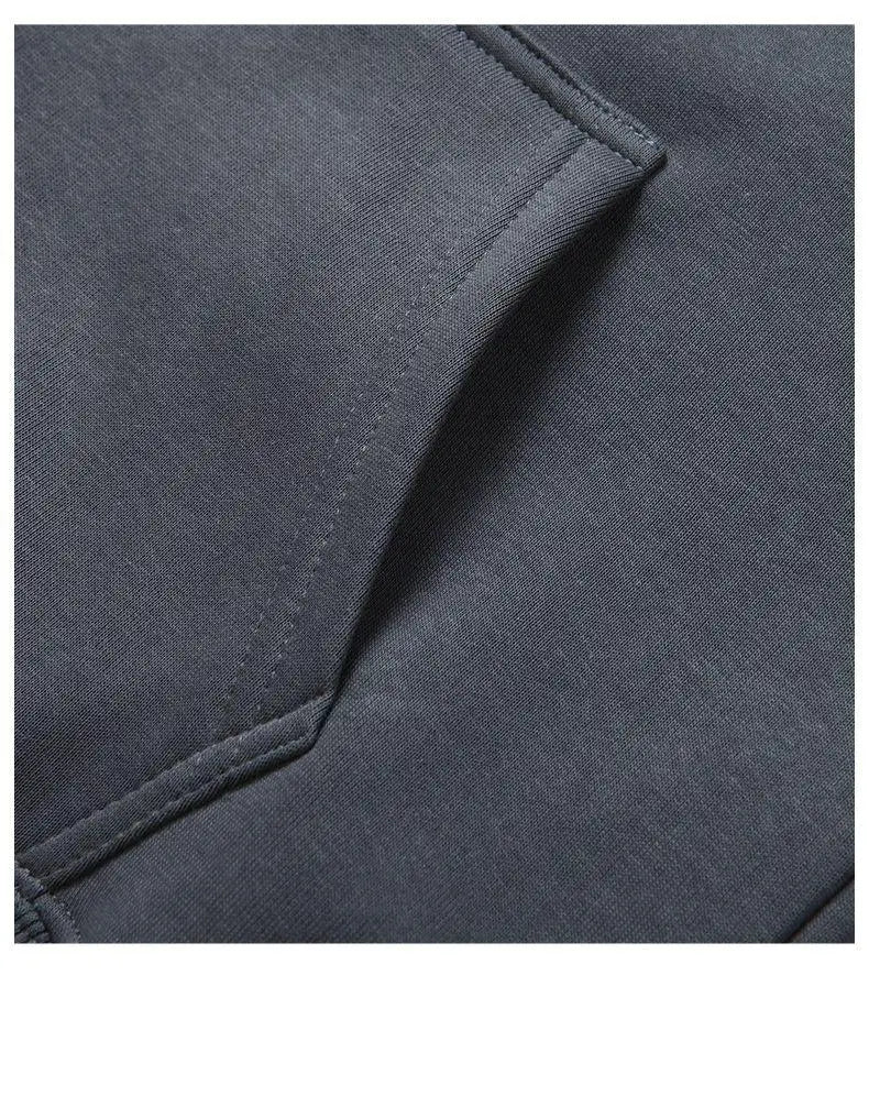Zipper Hooded Sweatshirt – Autumn Winter Fleece-Lined Cotton Cardigan for Men & Women, Solid Color Y2K Style