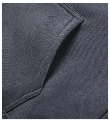 Zipper Hooded Sweatshirt – Autumn Winter Fleece-Lined Cotton Cardigan for Men & Women, Solid Color Y2K Style
