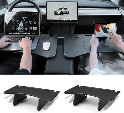 YZ Portable Steering Wheel Laptop Tray for Tesla Model 3/Y/X/S 2018-2025 – Travel Desk & Car Office Table Accessory