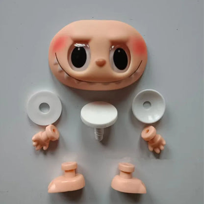 DIY Labubu Macaron Dolls Accessories – Vinyl Face & Hand Foot Blind Box with Switching Emotions