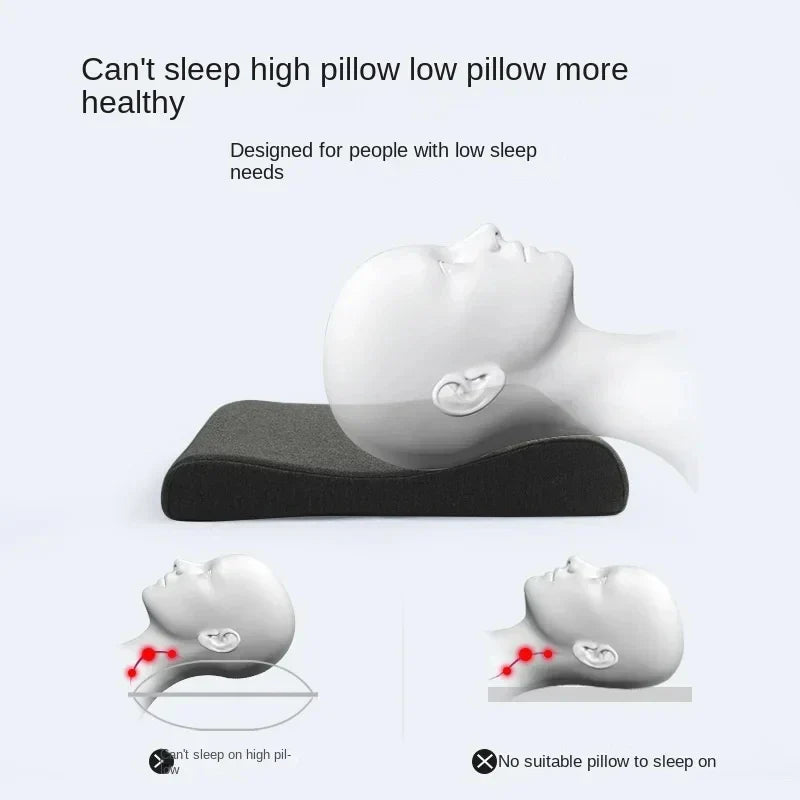 Memory Cotton Neck Pillow — Ultra-Thin, Low Profile, Spinal Support & Anti-Fall Breathable Pillow