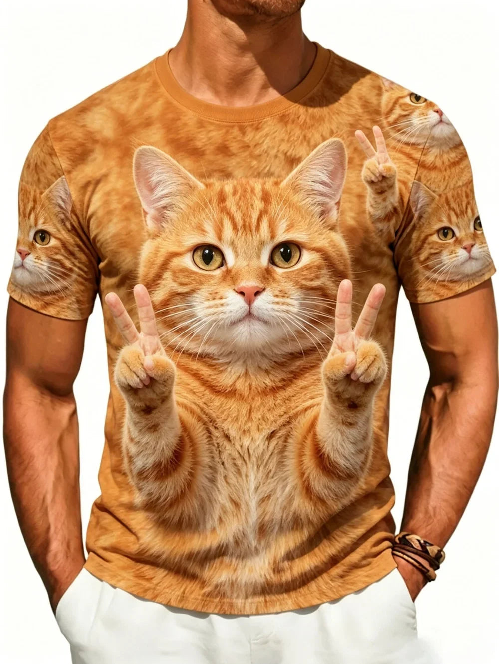 Men’s Watermelon Graphic T-Shirt - Funny 3D Fruit Print Oversized Summer Tee
