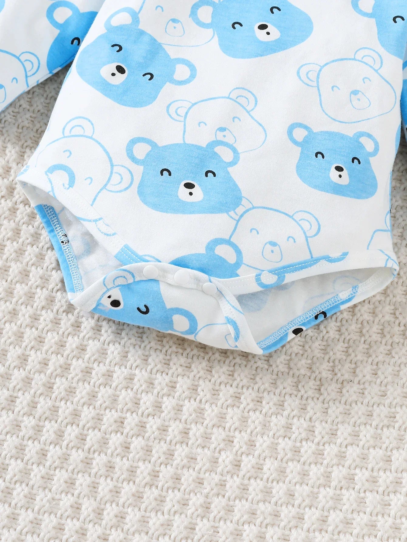 0-9 Months Baby Boy Set – Little Bear Long Sleeve Bodysuit, Pants, Hat & Socks for Spring & Autumn Newborns