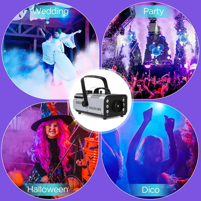 Somspot 1200W RGB LED Fog Machine with Remote Control - Haze Generator for DJ, Disco & Party Stage Effects