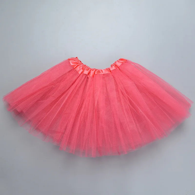 Girls’ Tulle Tutu Skirt – 3-Layer Ballet Mini Skirt for Dance, Birthday Party, Princess Dress 2-8Y