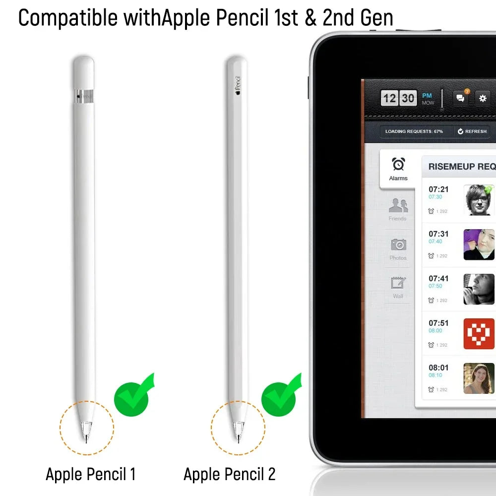 4X Replacement Tips for Apple Pencil 1 & 2 | Soft Silicone Protective Nibs for Touch Screen Stylus
