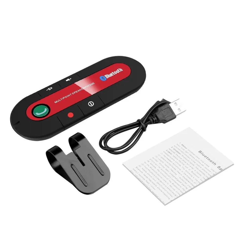 Bluetooth Handsfree Car Kit Speaker with Sun Visor Clip – Wireless Stereo MP3 Audio Receiver & Speakerphone
