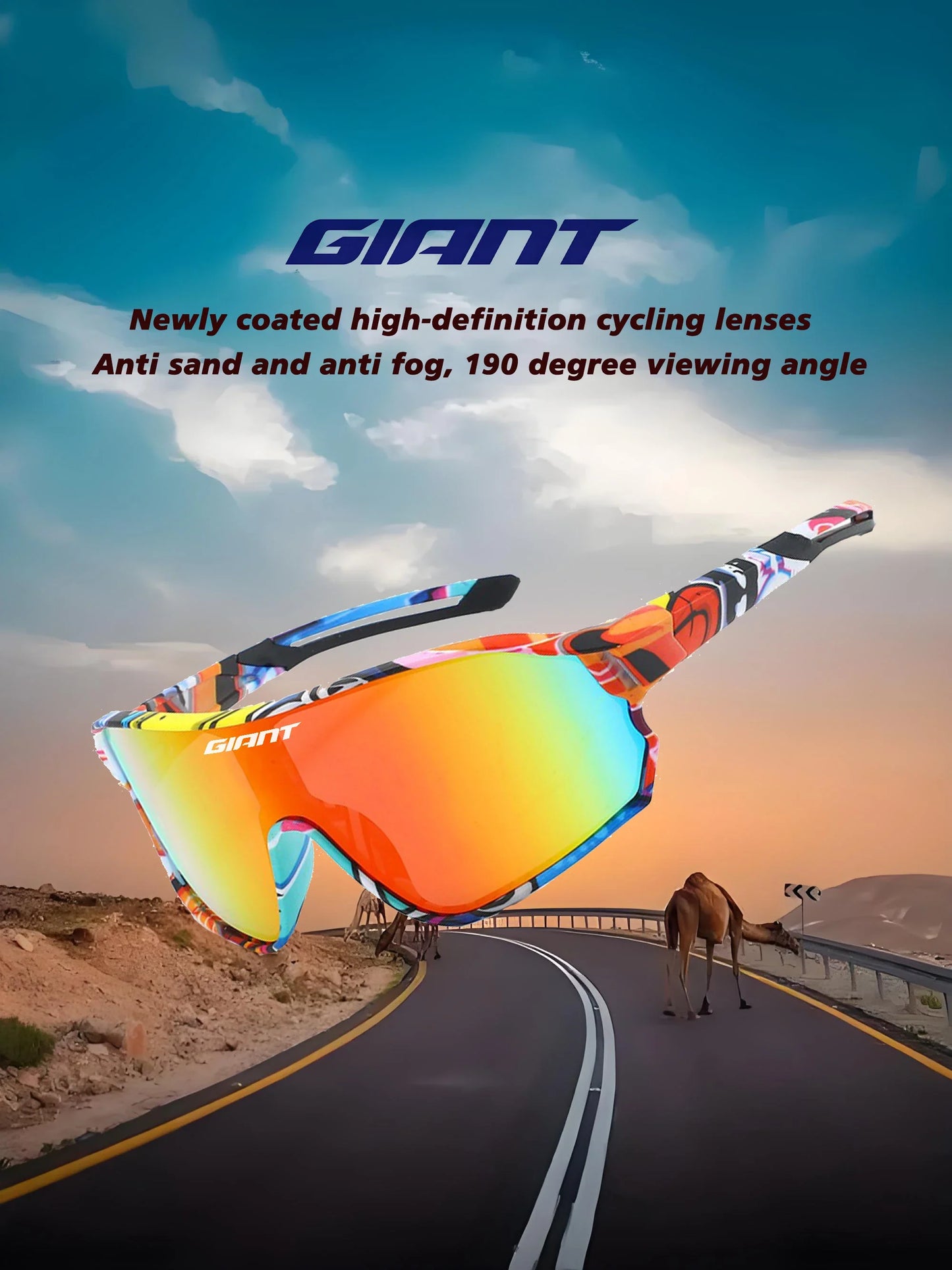 GIANT Cycling Glasses – UV400, Anti-Fog REVO Lenses, HD Clarity, Cateye Design