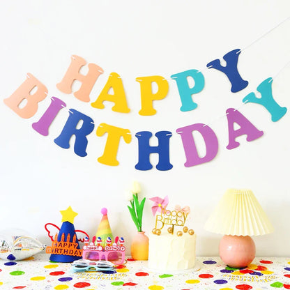 Colorful Happy Birthday Banner – Macaron, Dinosaur & Astronaut Flags for Birthday & Baby Shower Decorations
