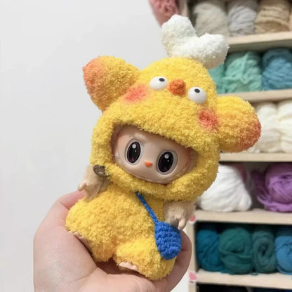 Labubu 17cm Heartbeat Macaron Monkey Toy – Stand-Up Dress-Up Jacket & Pants Suit